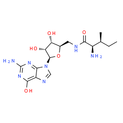 ChemSpider 2D Image | 5'-(D-Alloisoleucylamino)-5'-deoxyguanosine | C16H25N7O5