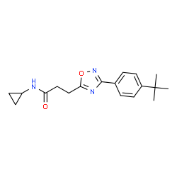 ChemSpider 2D Image | 3-[3-(4-tert-butylphenyl)-1,2,4-oxadiazol-5-yl]-N-cyclopropylpropanamide | C18H23N3O2
