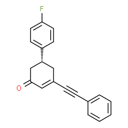 ChemSpider 2D Image | (5R)-5-(4-Fluorophenyl)-3-(phenylethynyl)-2-cyclohexen-1-one | C20H15FO