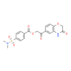ChemSpider 2D Image | 2-Oxo-2-(3-oxo-3,4-dihydro-2H-1,4-benzoxazin-6-yl)ethyl 4-(dimethylsulfamoyl)benzoate | C19H18N2O7S