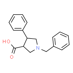 ChemSpider 2D Image | 1-Benzyl-4-phenyl-3-pyrrolidinecarboxylic acid | C18H19NO2