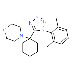 ChemSpider 2D Image | 4-{1-[1-(2,6-Dimethylphenyl)-1H-tetrazol-5-yl]cyclohexyl}morpholine | C19H27N5O