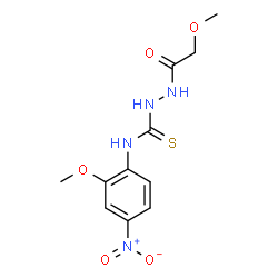 ChemSpider 2D Image | 2-(Methoxyacetyl)-N-(2-methoxy-4-nitrophenyl)hydrazinecarbothioamide | C11H14N4O5S