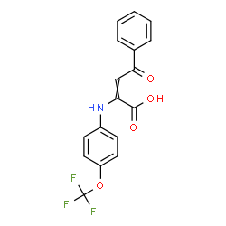 ChemSpider 2D Image | 4-Oxo-4-phenyl-2-{[4-(trifluoromethoxy)phenyl]amino}-2-butenoic acid | C17H12F3NO4