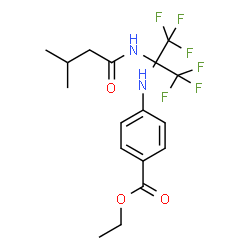 ChemSpider 2D Image | Ethyl 4-({1,1,1,3,3,3-hexafluoro-2-[(3-methylbutanoyl)amino]-2-propanyl}amino)benzoate | C17H20F6N2O3