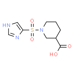 ChemSpider 2D Image | 1-(1H-IMIDAZOLE-4-SULFONYL)PIPERIDINE-3-CARBOXYLIC ACID | C9H13N3O4S