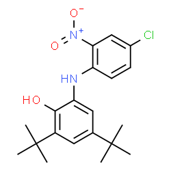 ChemSpider 2D Image | 2-[(4-Chloro-2-nitrophenyl)amino]-4,6-bis(2-methyl-2-propanyl)phenol | C20H25ClN2O3