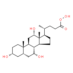 ChemSpider 2D Image | (3alpha,5beta,7alpha,8xi,12alpha)-3,7,12-Trihydroxycholane-24-peroxoic acid | C24H40O6