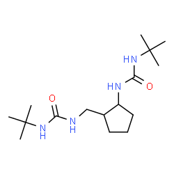 ChemSpider 2D Image | N-(tert-butyl)-N'-[(2-{[(tert-butylamino)carbonyl]amino}cyclopentyl)methyl]urea | C16H32N4O2