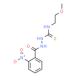 ChemSpider 2D Image | N-(2-Methoxyethyl)-2-(2-nitrobenzoyl)hydrazinecarbothioamide | C11H14N4O4S
