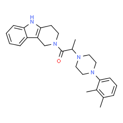 ChemSpider 2D Image | 2-[4-(2,3-Dimethylphenyl)-1-piperazinyl]-1-(1,3,4,5-tetrahydro-2H-pyrido[4,3-b]indol-2-yl)-1-propanone | C26H32N4O