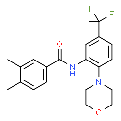 ChemSpider 2D Image | 3,4-Dimethyl-N-[2-(4-morpholinyl)-5-(trifluoromethyl)phenyl]benzamide | C20H21F3N2O2