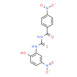 ChemSpider 2D Image | N-[(2-Hydroxy-5-nitrophenyl)carbamothioyl]-4-nitrobenzamide | C14H10N4O6S