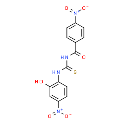 ChemSpider 2D Image | N-[(2-Hydroxy-4-nitrophenyl)carbamothioyl]-4-nitrobenzamide | C14H10N4O6S