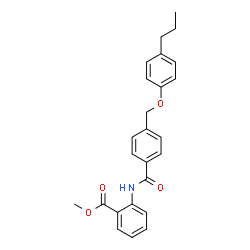 ChemSpider 2D Image | Methyl 2-({4-[(4-propylphenoxy)methyl]benzoyl}amino)benzoate | C25H25NO4