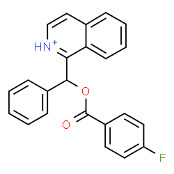 ChemSpider 2D Image | 1-{[(4-Fluorobenzoyl)oxy](phenyl)methyl}isoquinolinium | C23H17FNO2