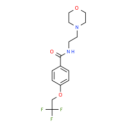 ChemSpider 2D Image | N-[2-(4-Morpholinyl)ethyl]-4-(2,2,2-trifluoroethoxy)benzamide | C15H19F3N2O3