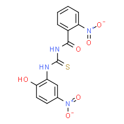 ChemSpider 2D Image | N-[(2-Hydroxy-5-nitrophenyl)carbamothioyl]-2-nitrobenzamide | C14H10N4O6S