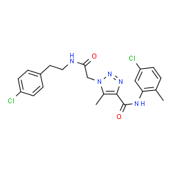 ChemSpider 2D Image | N-(5-Chloro-2-methylphenyl)-1-(2-{[2-(4-chlorophenyl)ethyl]amino}-2-oxoethyl)-5-methyl-1H-1,2,3-triazole-4-carboxamide | C21H21Cl2N5O2