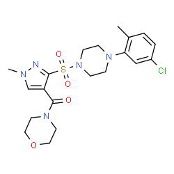 ChemSpider 2D Image | (3-{[4-(5-Chloro-2-methylphenyl)-1-piperazinyl]sulfonyl}-1-methyl-1H-pyrazol-4-yl)(4-morpholinyl)methanone | C20H26ClN5O4S