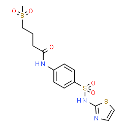 ChemSpider 2D Image | 4-(Methylsulfonyl)-N-[4-(1,3-thiazol-2-ylsulfamoyl)phenyl]butanamide | C14H17N3O5S3