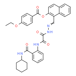ChemSpider 2D Image | 1-({[{[2-(Cyclohexylcarbamoyl)phenyl]amino}(oxo)acetyl]hydrazono}methyl)-2-naphthyl 4-ethoxybenzoate | C35H34N4O6