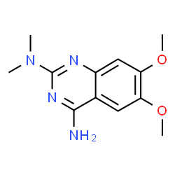 ChemSpider 2D Image | 6,7-Dimethoxy-N~2~,N~2~-dimethyl-2,4-quinazolinediamine | C12H16N4O2