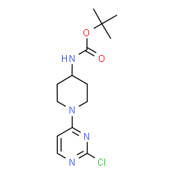 ChemSpider 2D Image | tert-Butyl (1-(2-chloropyrimidin-4-yl)piperidin-4-yl)carbamate | C14H21ClN4O2
