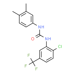 ChemSpider 2D Image | 1-[2-Chloro-5-(trifluoromethyl)phenyl]-3-(3,4-dimethylphenyl)urea | C16H14ClF3N2O