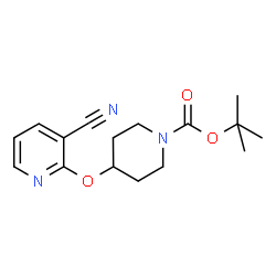ChemSpider 2D Image | tert-Butyl 4-((3-cyanopyridin-2-yl)oxy)piperidine-1-carboxylate | C16H21N3O3