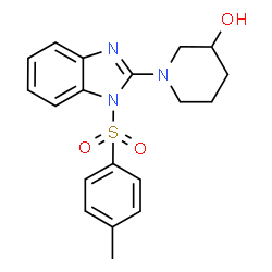 ChemSpider 2D Image | 1-(1-Tosyl-1H-benzo[d]imidazol-2-yl)piperidin-3-ol | C19H21N3O3S