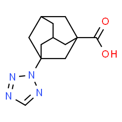 ChemSpider 2D Image | 3-(2H-Tetrazol-2-yl)-1-adamantanecarboxylic acid | C12H16N4O2