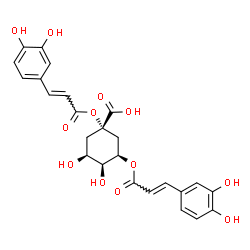 ChemSpider 2D Image | (1S,3R,4S,5S)-1,3-Bis{[(2E)-3-(3,4-dihydroxyphenyl)-2-propenoyl]oxy}-4,5-dihydroxycyclohexanecarboxylic acid | C25H24O12