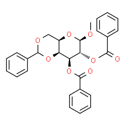 ChemSpider 2D Image | Methyl 2,3-di-O-benzoyl-4,6-O-benzylidene-beta-D-galactopyranoside | C28H26O8