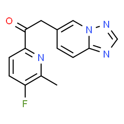 ChemSpider 2D Image | 1-(5-fluoro-6-methyl-2-pyridinyl)-2-[1,2,4]triazolo[1,5-a]pyridin-6-ylethanone | C14H11FN4O