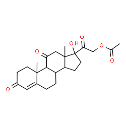ChemSpider 2D Image | 17-Hydroxy-3,11,20-trioxopregn-4-en-21-yl acetate | C23H30O6