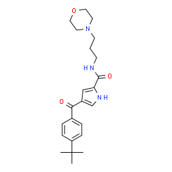 ChemSpider 2D Image | 4-[4-(2-Methyl-2-propanyl)benzoyl]-N-[3-(4-morpholinyl)propyl]-1H-pyrrole-2-carboxamide | C23H31N3O3