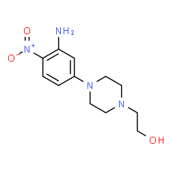 ChemSpider 2D Image | 4-(3-Amino-4-nitrophenyl)-1-piperazineethanol | C12H18N4O3