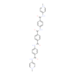 ChemSpider 2D Image | 4,4'-[1,4-Phenylenebis(carbonylimino-4,1-phenylenecarbonylimino)]bis(1-methylpyridinium) | C34H30N6O4