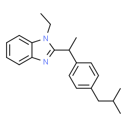 ChemSpider 2D Image | 1-Ethyl-2-[1-(4-isobutylphenyl)ethyl]-1H-benzimidazole | C21H26N2
