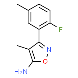 ChemSpider 2D Image | 3-(2-Fluoro-5-methylphenyl)-4-methyl-1,2-oxazol-5-amine | C11H11FN2O