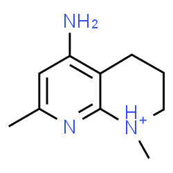 ChemSpider 2D Image | 5-Amino-1,7-dimethyl-1,2,3,4-tetrahydro-1,8-naphthyridin-1-ium | C10H16N3