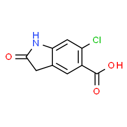 ChemSpider 2D Image | 6-Chloro-2-oxo-5-indolinecarboxylic acid | C9H6ClNO3