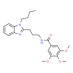 ChemSpider 2D Image | N-[3-(1-Butyl-1H-benzimidazol-2-yl)propyl]-3,4,5-trimethoxybenzamide | C24H31N3O4