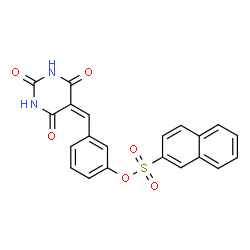 ChemSpider 2D Image | 3-[(2,4,6-Trioxotetrahydro-5(2H)-pyrimidinylidene)methyl]phenyl 2-naphthalenesulfonate | C21H14N2O6S
