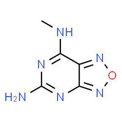 ChemSpider 2D Image | N~7~-Methyl[1,2,5]oxadiazolo[3,4-d]pyrimidine-5,7-diamine | C5H6N6O