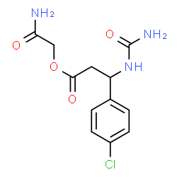 ChemSpider 2D Image | 2-Amino-2-oxoethyl 3-(carbamoylamino)-3-(4-chlorophenyl)propanoate | C12H14ClN3O4