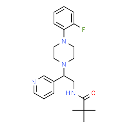 ChemSpider 2D Image | N-{2-[4-(2-Fluorophenyl)-1-piperazinyl]-2-(3-pyridinyl)ethyl}-2,2-dimethylpropanamide | C22H29FN4O