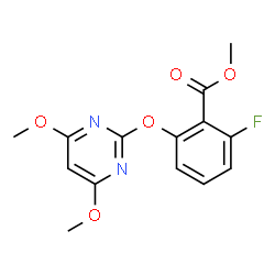 ChemSpider 2D Image | Methyl 2-[(4,6-dimethoxy-2-pyrimidinyl)oxy]-6-fluorobenzoate | C14H13FN2O5