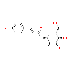 ChemSpider 2D Image | 1-O-[(2E)-3-(4-Hydroxyphenyl)-2-propenoyl]-alpha-D-glucopyranose | C15H18O8